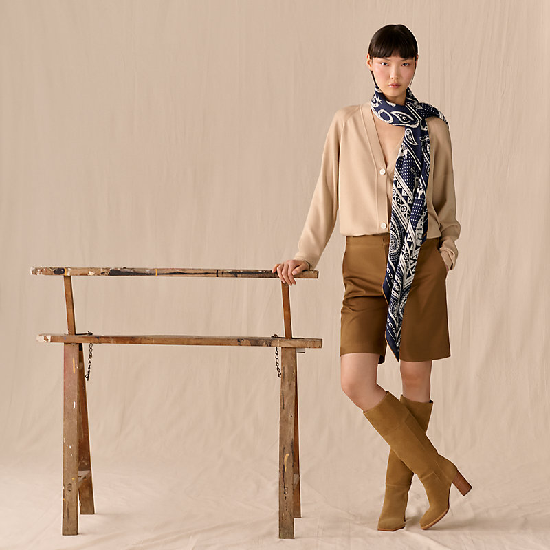 Cheval de Coeur Bandana shawl 140 - Brown | Hermès USA